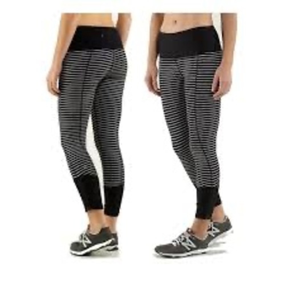 Lululemon Runday Crop Parallel Stripe Leggings, Size 4